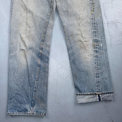Levis 501 Vintage 80s Redline Selvedge USA XX Jeans Light Wash Act 28x27
