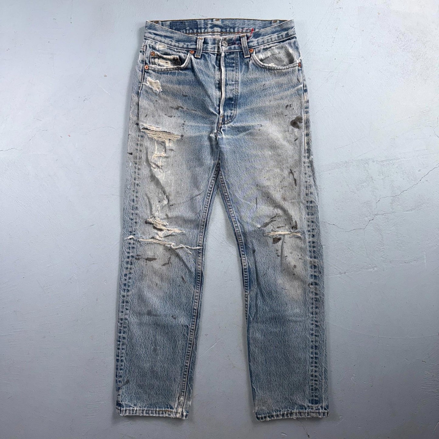 Levis 501 Vintage 90s USA XX Straight Leg Jeans Blue Light Wash 29x32 Act 28x28