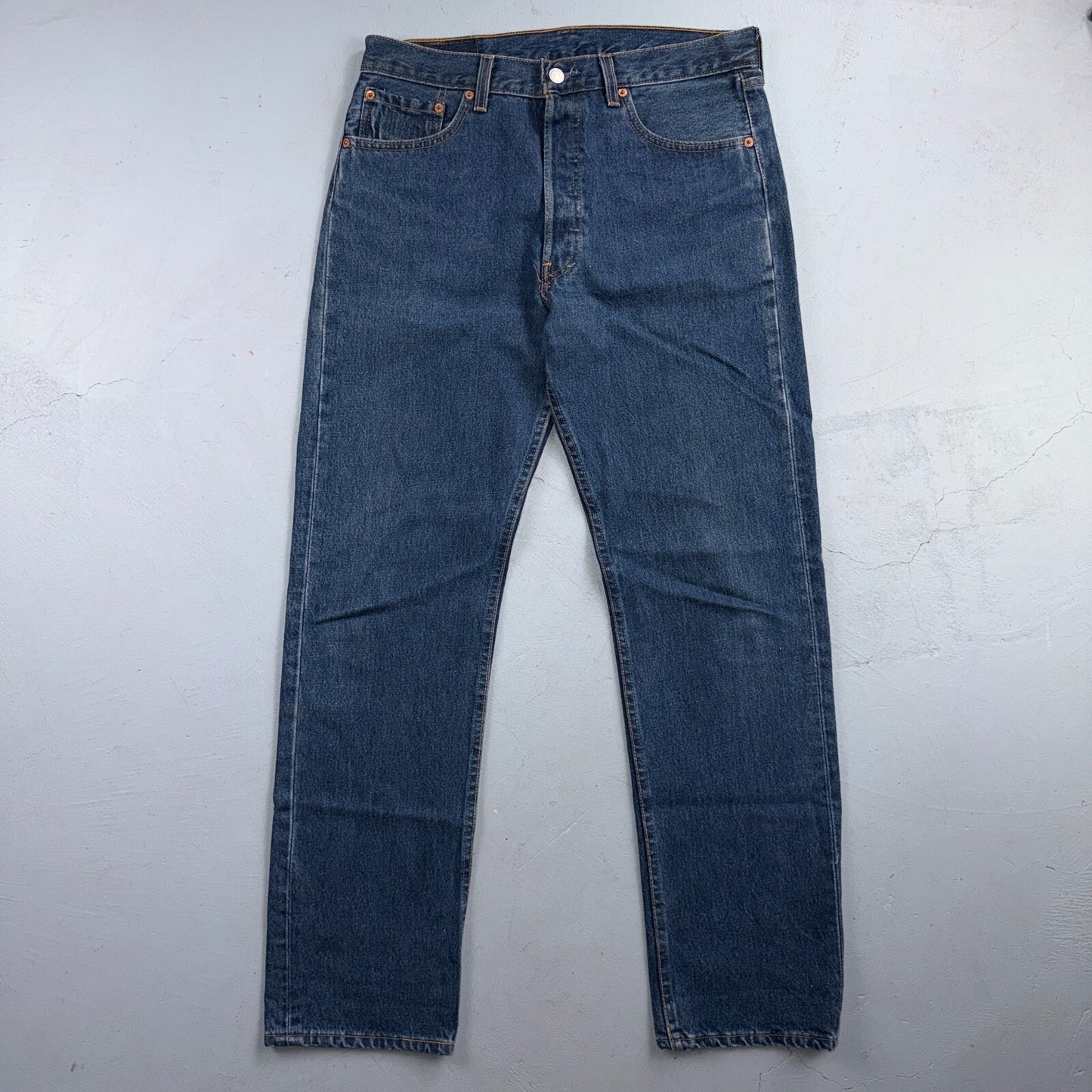 Levis 501 Vintage 90s USA XX Straight Leg Jeans Blue Med Wash 33x32 Act 33x31
