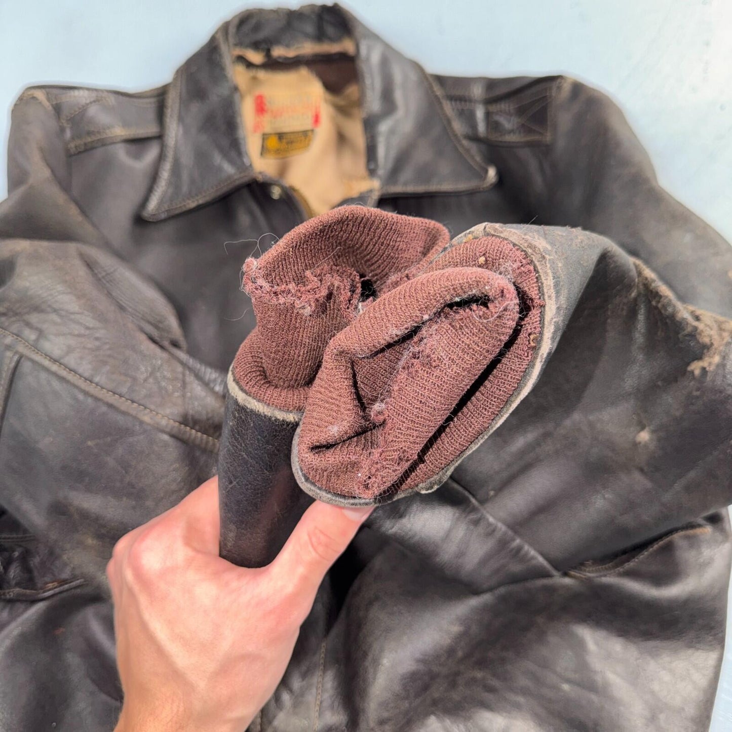 VTG 50s Sierra Sportswear Horsehide Leather Jacket Distressed Buco A2 Bomber