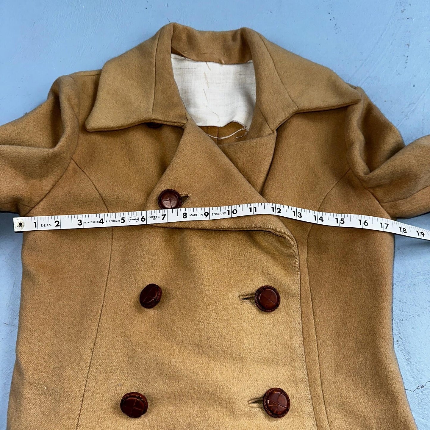 1950s Vintage Taupe Brown Wool Swing Coat Boho Warm Winter Rockabilly Belted 50s