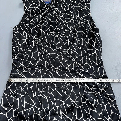 Pendleton Women's Size 6 Silk Blend Sleeveless Black White Fit N Flare Dress