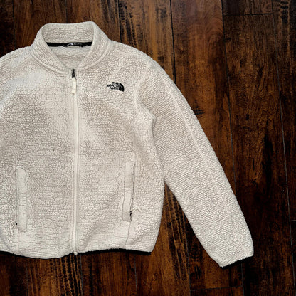 The North Face Jacket Osito Bomber Sherpa Fleece Zip Cozy Soft Coat Oatmeal