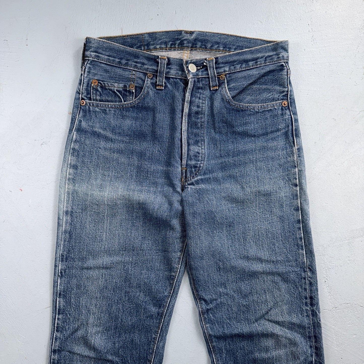 Levis 501 Vintage 70s SS Redline Selvedge USA Jeans Med Wash 30x34 Act 28x30