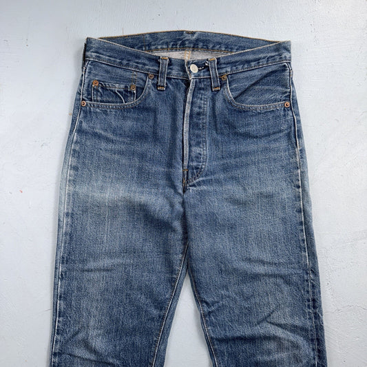 Levis 501 Vintage 70s SS Redline Selvedge USA Jeans Med Wash 30x34 Act 28x30