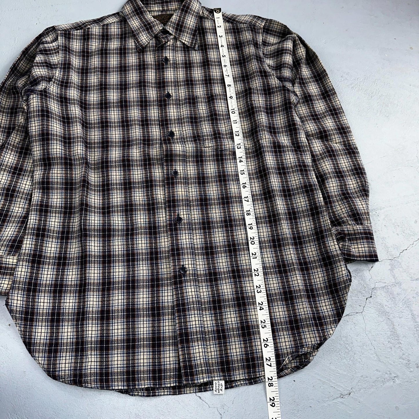 Vintage Pendleton Shirt Mens M Wool Plaid Flannel USA Button 1970s 70s Brown
