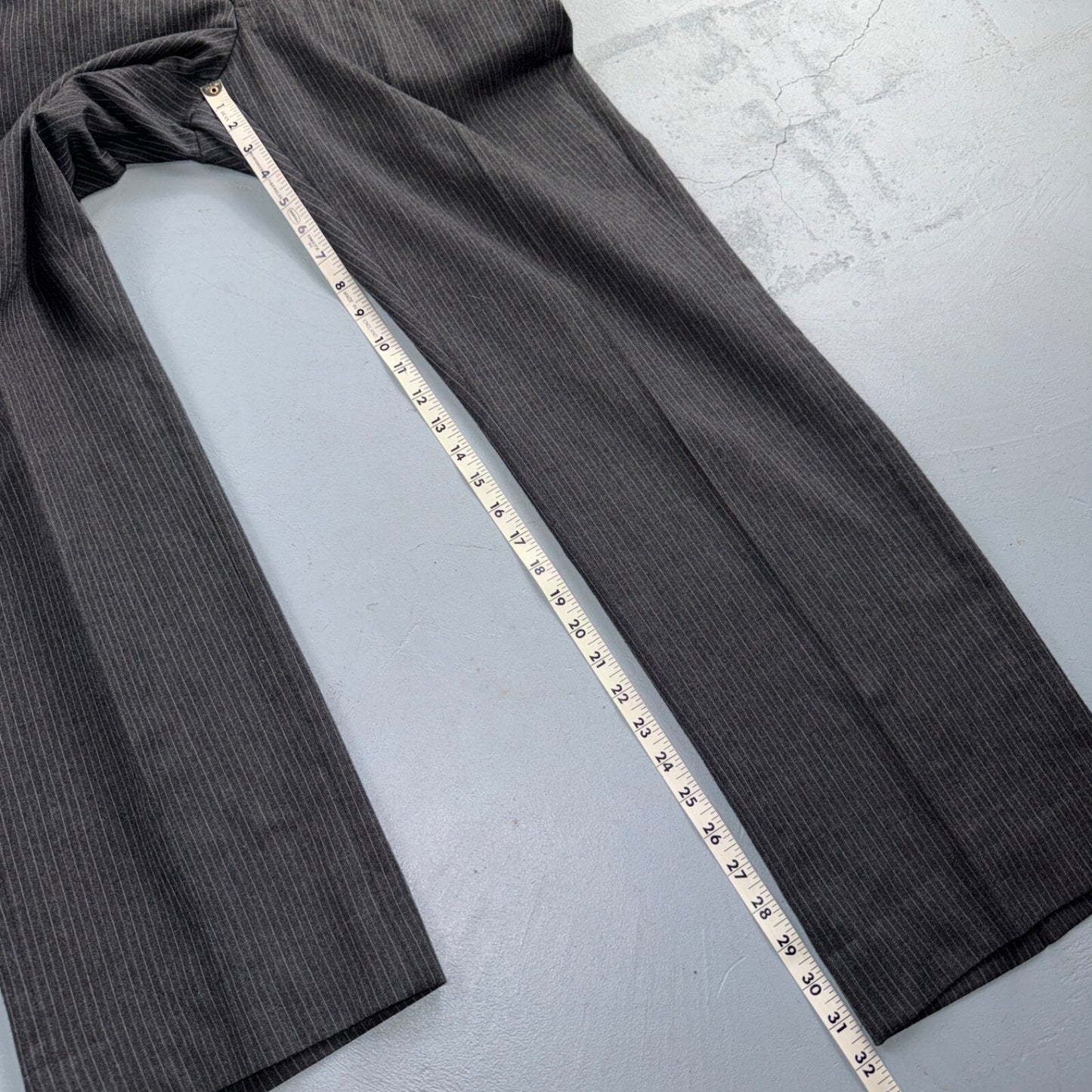 VTG 80s Christian Dior 3 Piece Suit 3pc Wool Gray Pinstripe 40 34x32 Pants Vest