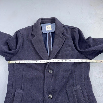 Gap Trench Coat Mens S Navy Wool Blend Overcoat Lanificio Nello Fabrics Italy