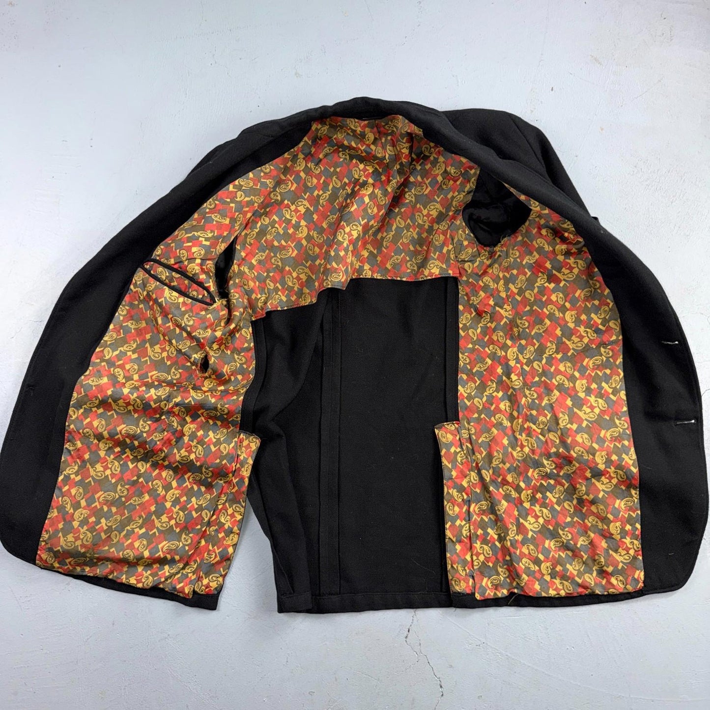 1950s 1960s VTG Mens Suit 36R Jacket Coat Black Union Wool Rockabilly Blazer