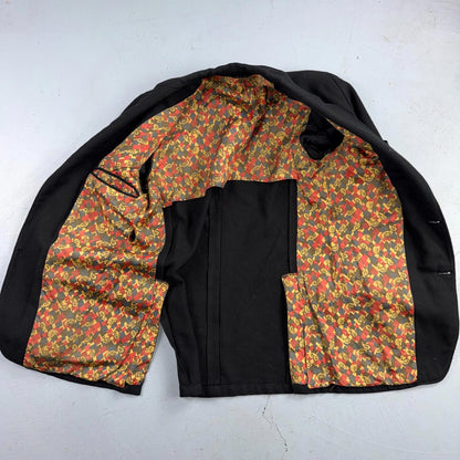 1950s 1960s VTG Mens Suit 36R Jacket Coat Black Union Wool Rockabilly Blazer