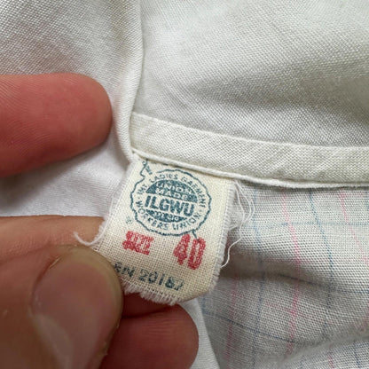 VTG 70s women's White Plaid Flannel Shirt Grunge Punk 40 Checkered jane hunt
