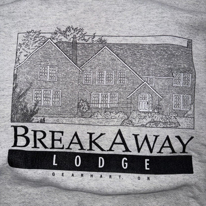 VTG Oneita Sweatshirt Mens XL Gray Travel USA Breakway Lodge Gearhart Oregon