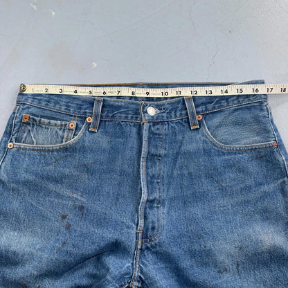 Levis 501 Vintage 90s USA XX Straight Leg Jeans Blue Med Wash 36x34 Act 33x30