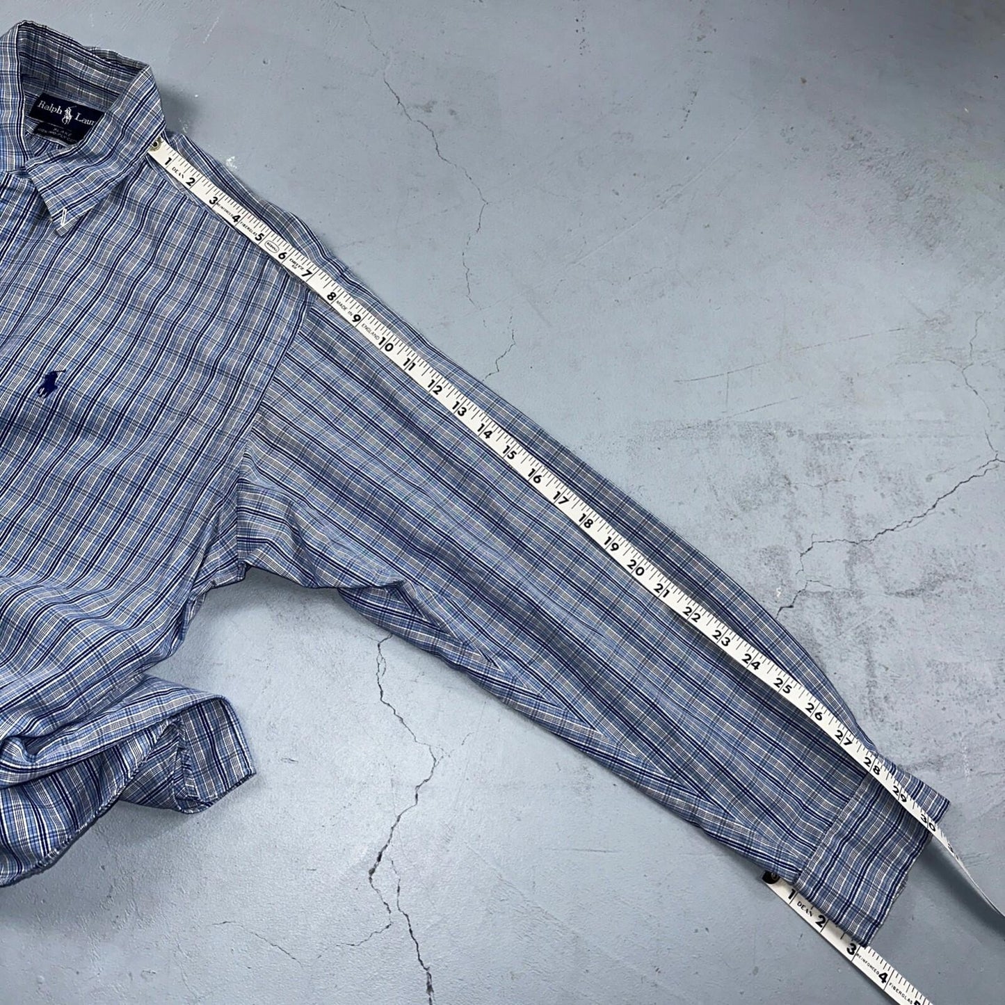 Ralph Lauren Polo VTG Button Down Shirt Men's M Blue Plaid Blake Two-Ply