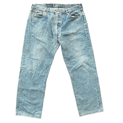 Levis 501 Vintage 90s Straight Leg XX Belgium Jeans 40x36 Light Wash Act 36x30
