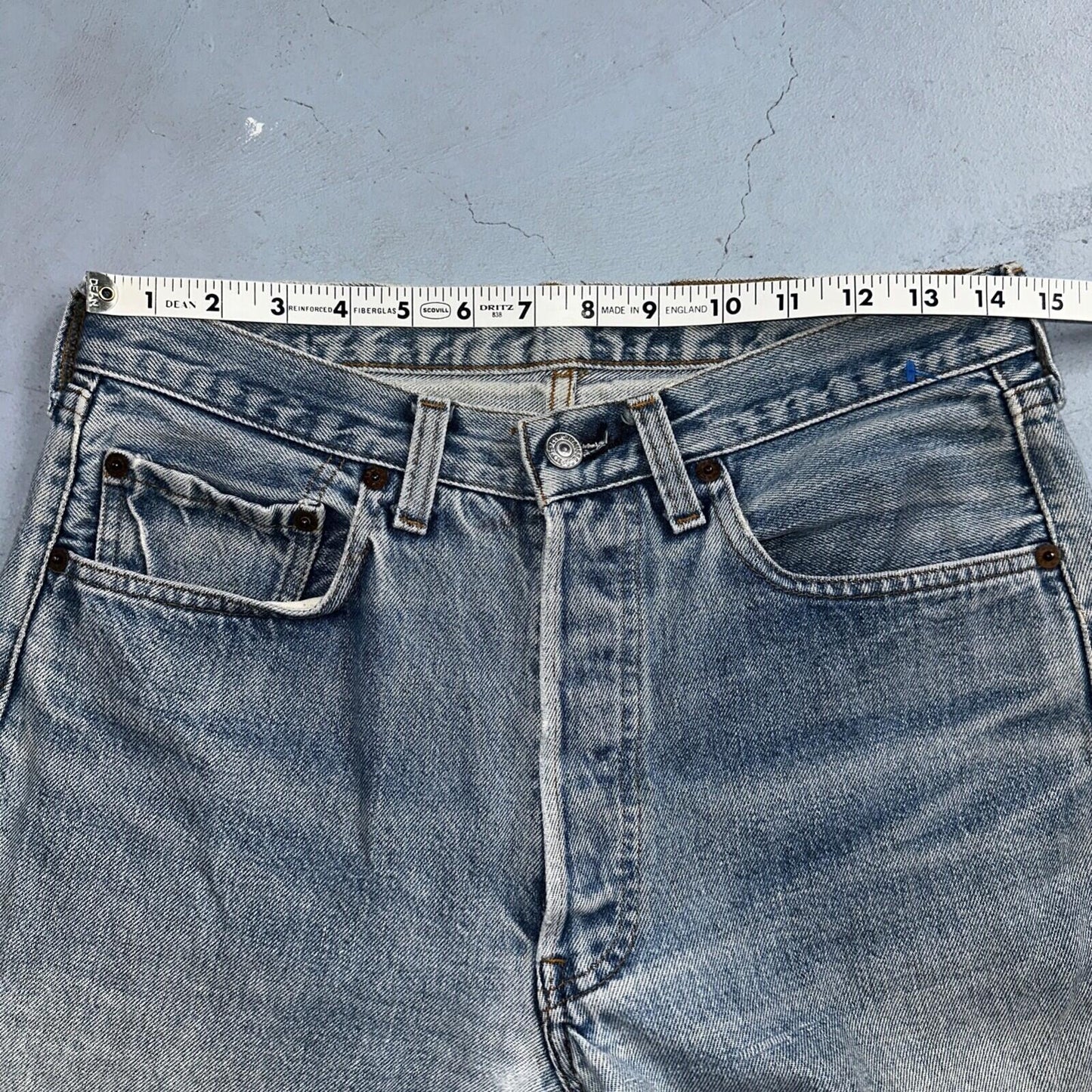 Levis 501 Vintage 80s Redline Selvedge USA XX Jeans Light Wash Skinny Act 29x32