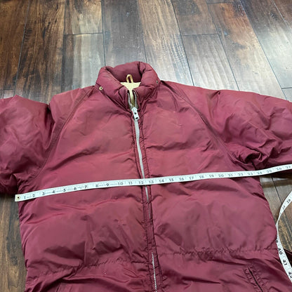 Vintage 1960s Goose Down Alp Sport Jacket L Ski Parka Coat Red Talon zip Bauer