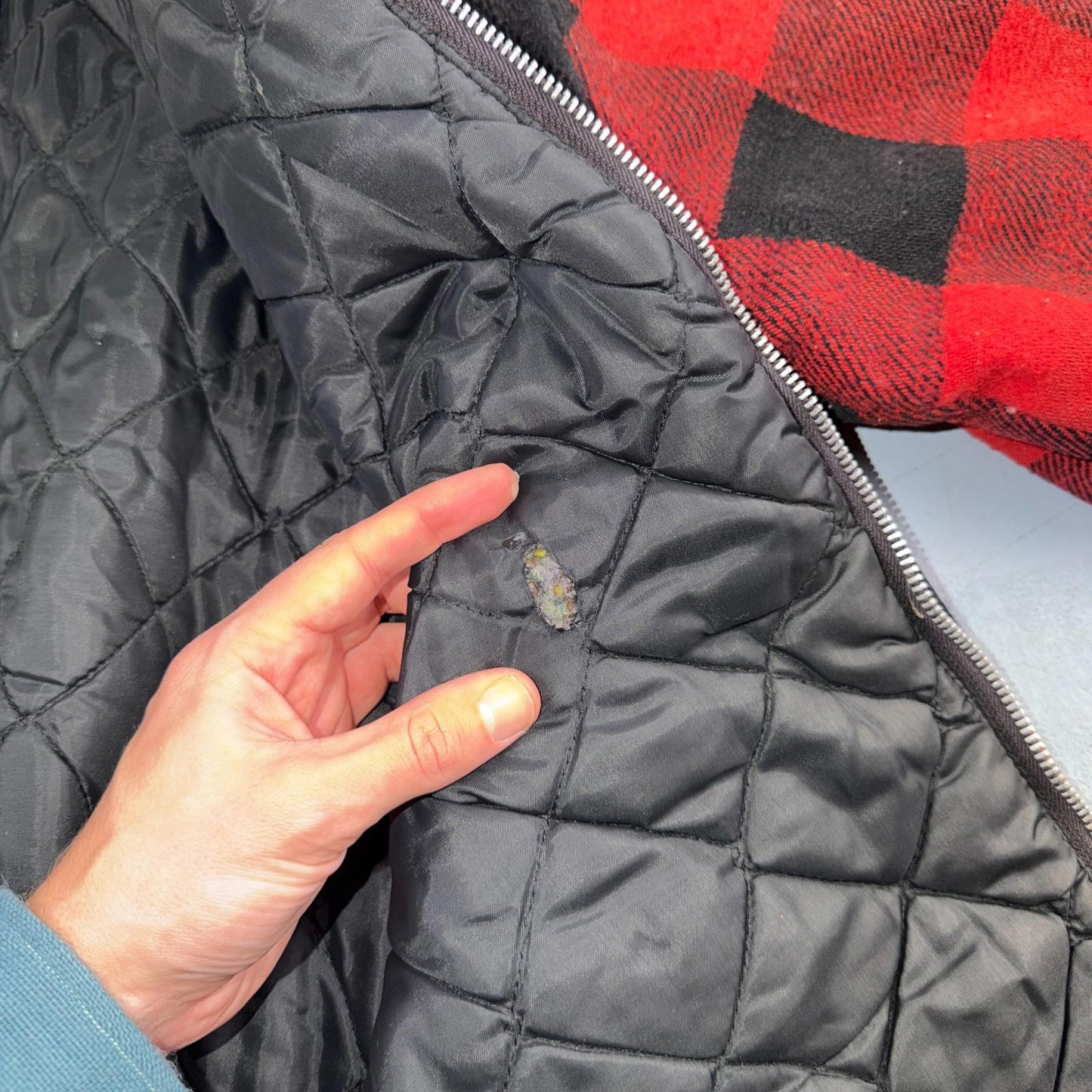VTG 1960s 60s Cotton Buffalo Plaid Lined Insulated Zip Up Jacket Large Mackinaw
