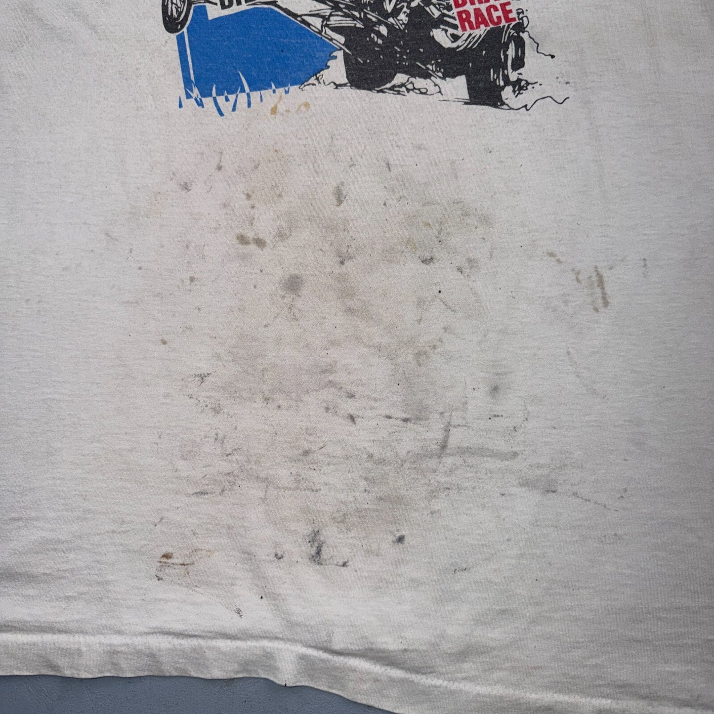 VTG Irwindale Raceway T Shirt Last Drag Race 1977 Drag Racing Graphic Thrashed