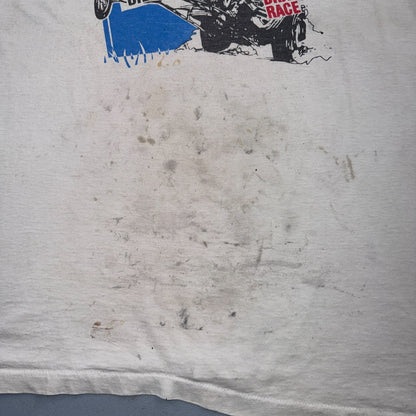 VTG Irwindale Raceway T Shirt Last Drag Race 1977 Drag Racing Graphic Thrashed