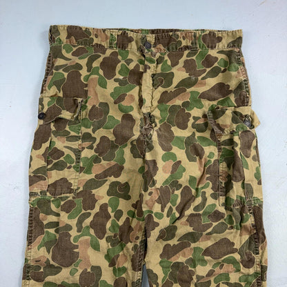 Vintage 40s USMC 13 Star Duck Camo Pants 40s Frogskin WWII Cargo Military 34x28