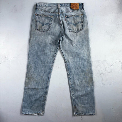 Levis 501 Vintage 90s USA XX Straight Leg Jeans Blue Light Wash 38x32 Act 36x32