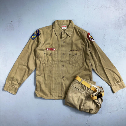 VTG Penneys Big Mac Shirt Pants Set Kids 16 Hunting Rockabilly 1960s Boy Scout
