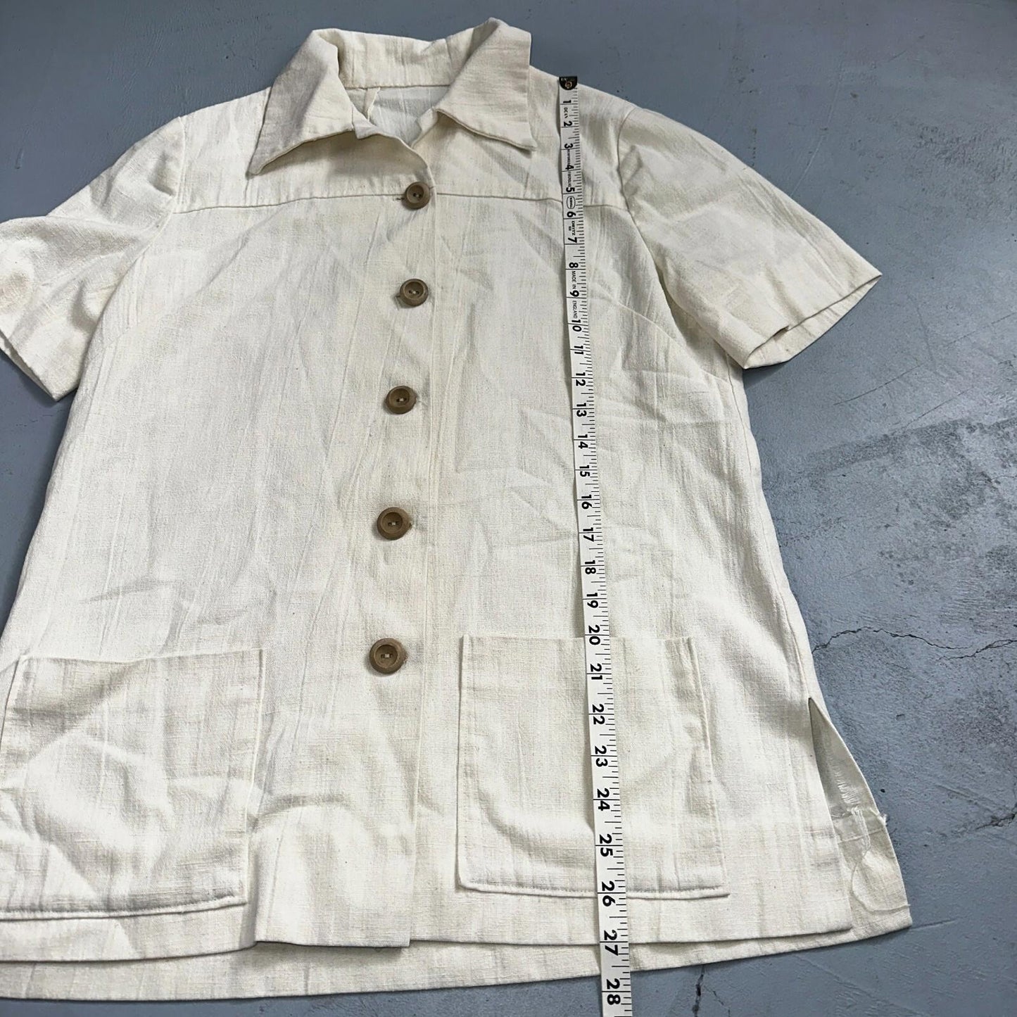 Chore VTG Womens Button Front Blouse Shirt Crop Rockabilly Western 70s 80s