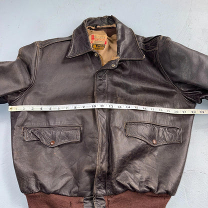 VTG 50s Sierra Sportswear Horsehide Leather Jacket Distressed Buco A2 Bomber