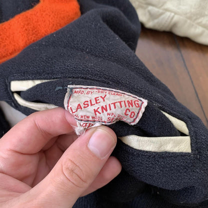 VTG 50s Wool Letterman OREGON Varsity Jacket Lasley Knitting 60s Rockabilly 1950