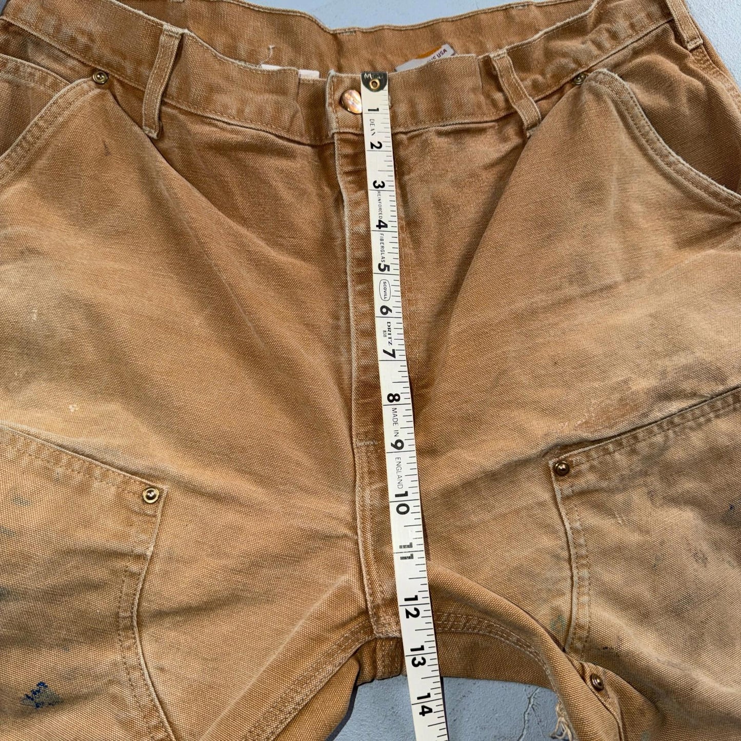 Carhartt VTG Double Knee Carpenter Pants B01 USA BRN Brown 38x30 Thrashed