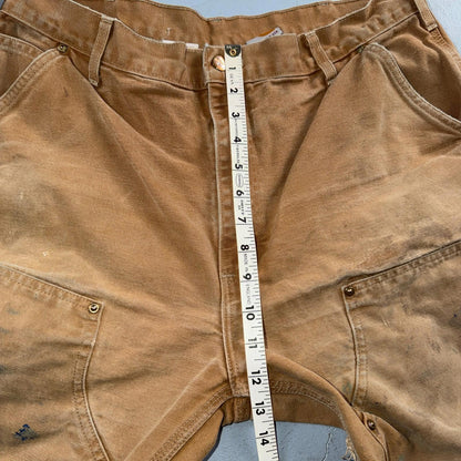 Carhartt VTG Double Knee Carpenter Pants B01 USA BRN Brown 38x30 Thrashed
