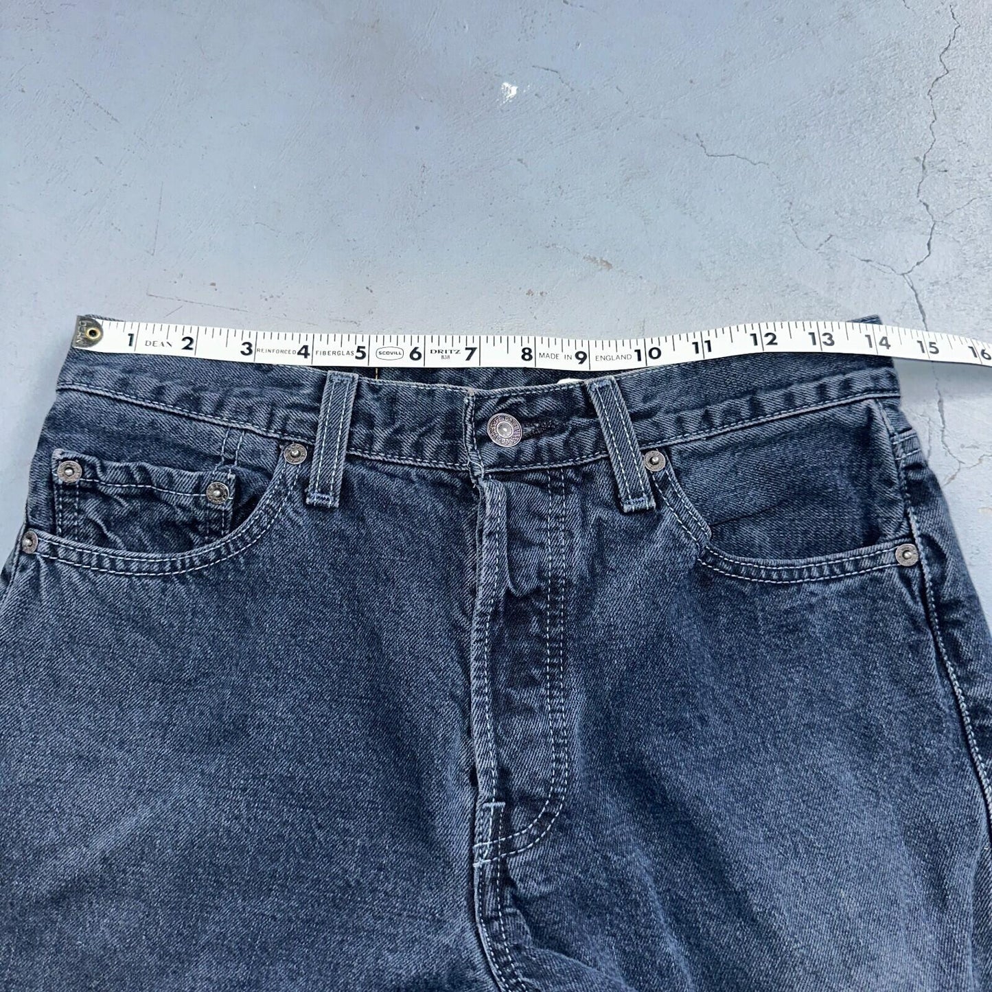 Levis 501 Vintage 90s Mexico Straight Leg Jeans 29x32 Y2K Dark Wash Act 28x31