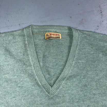 Lord Jeff Hampshire VTG 50s Knit XL Teal Green 1950s 60s Rockabilly Wool