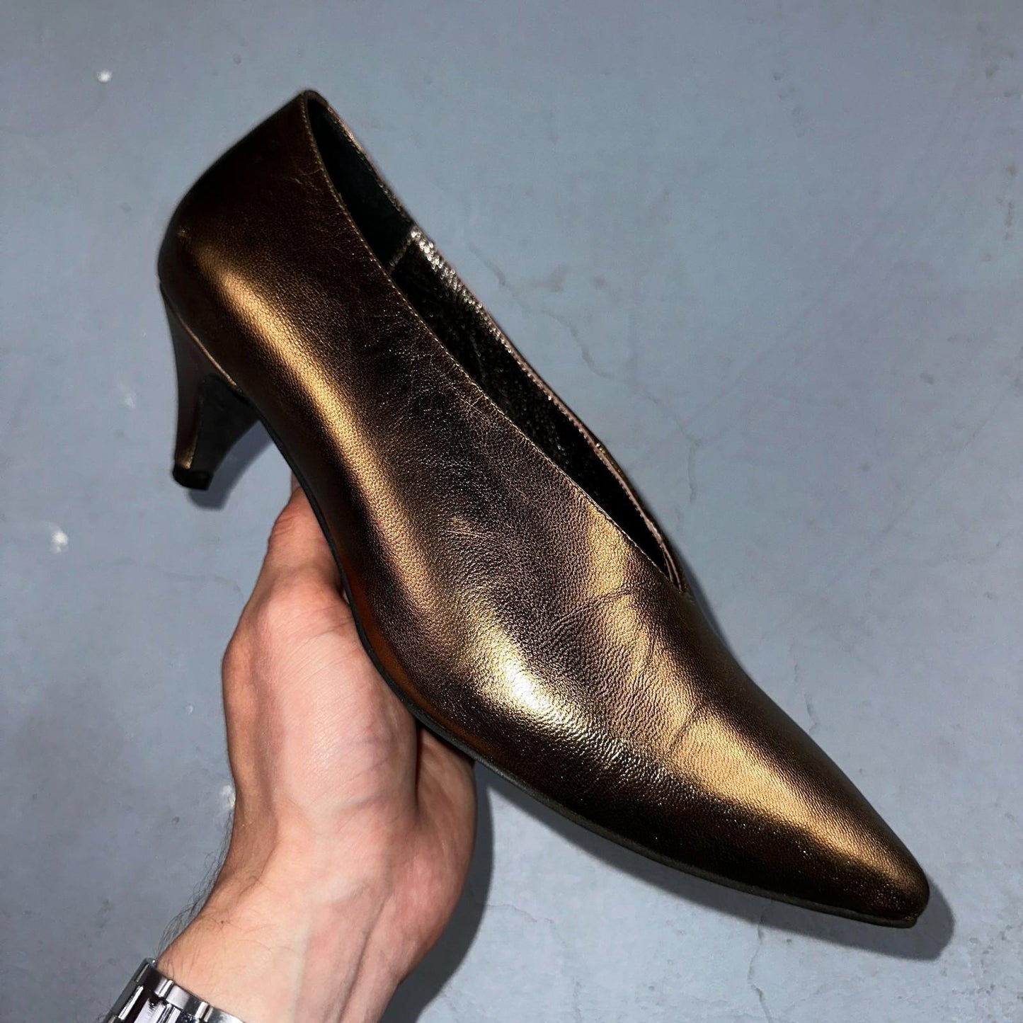 Jeffrey Campbell Women’s 10 Prima Gold Mary Jane Ballet Small Heel Cute