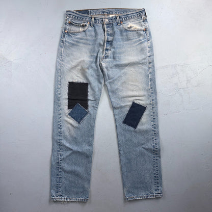 Levis 501 Vintage 90s Y2K XX Straight Leg Jeans Blue Light Wash 36x34 Act 33x30
