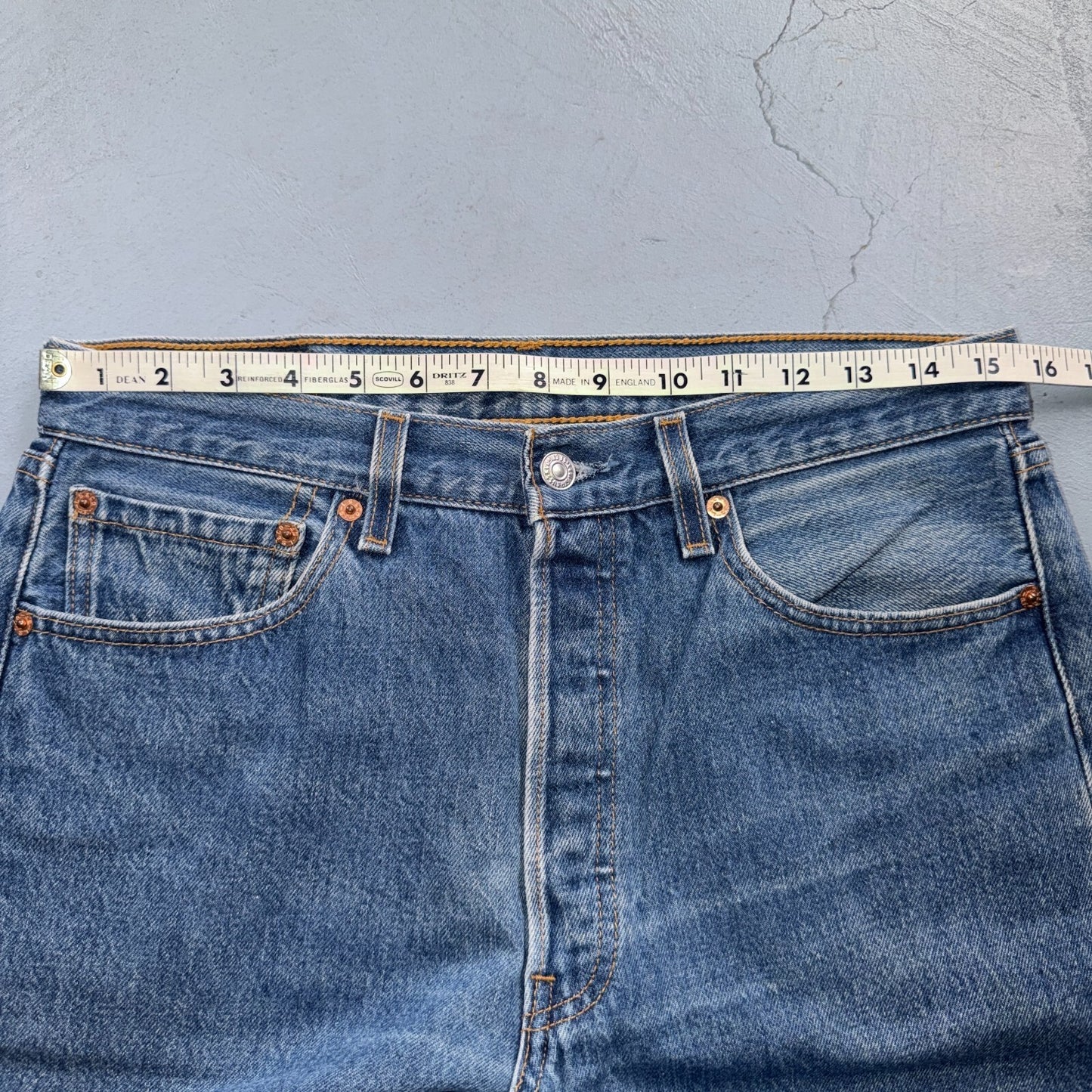 Levis 501 Vintage 90s USA XX Straight Leg Jeans Blue Med Wash 33x34 Act 31x31