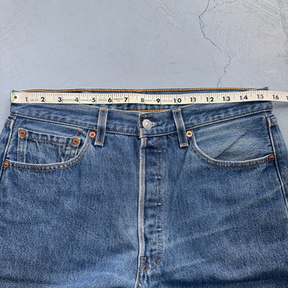 Levis 501 Vintage 90s USA XX Straight Leg Jeans Blue Med Wash 33x34 Act 31x31