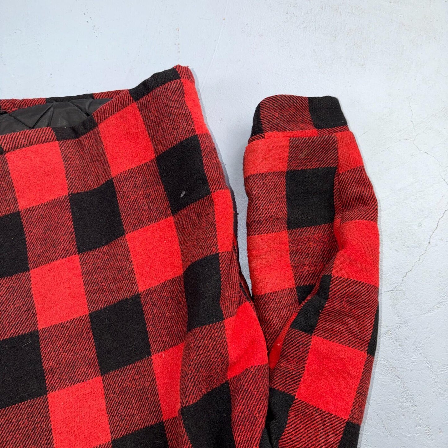 VTG 1960s 60s Cotton Buffalo Plaid Lined Insulated Zip Up Jacket Large Mackinaw