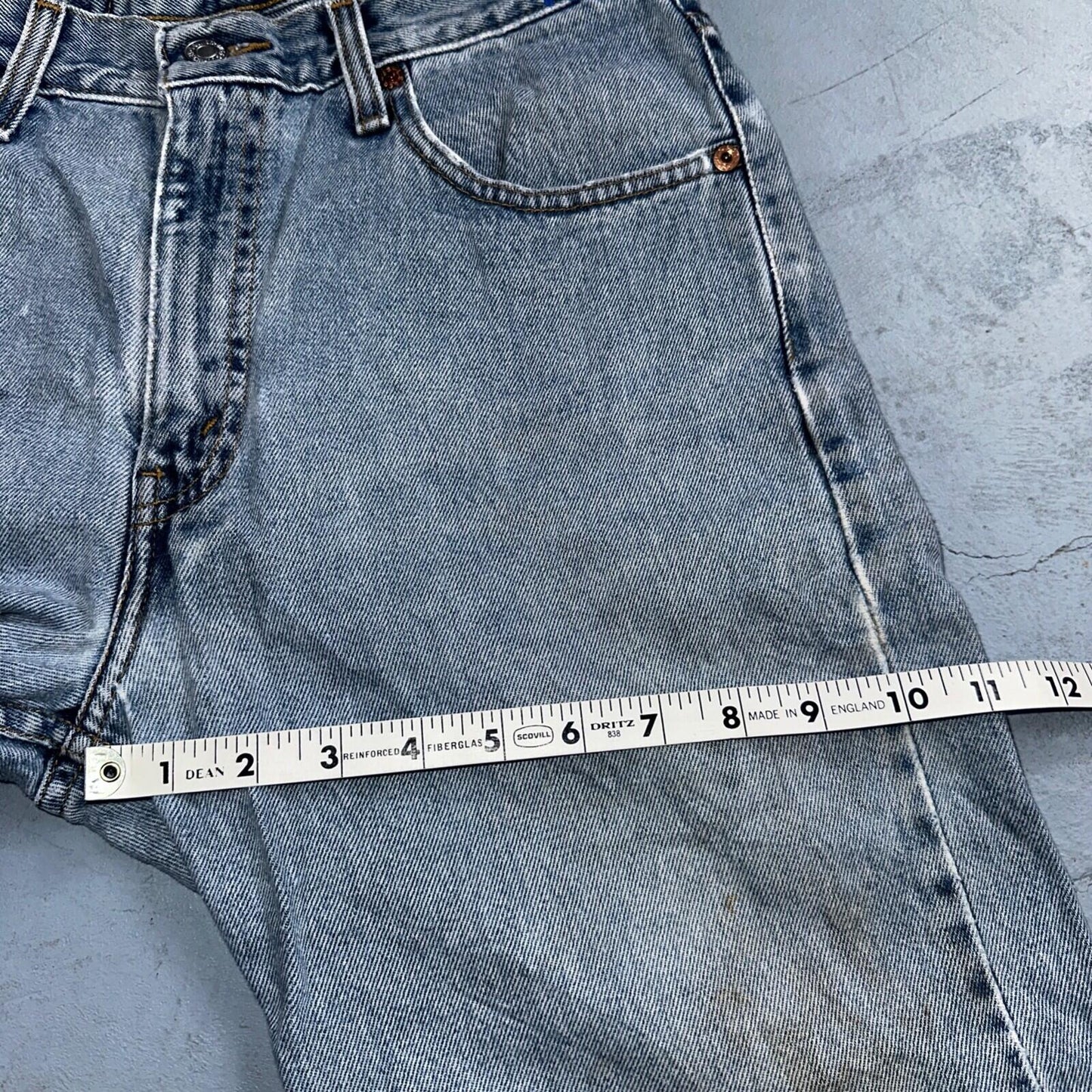 Levis 505 Vintage 90s Columbia Straight Leg Jeans Blue Light Wash 30x34 Ac 28x33