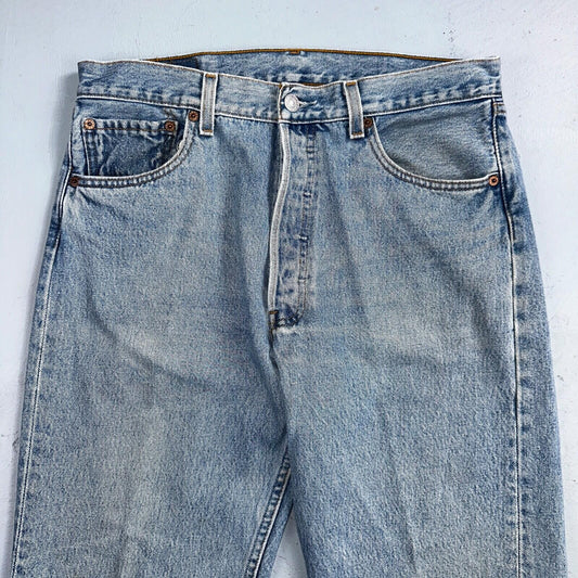 Levis 501 Vintage 90s Mexico Straight Leg Jeans 34x34 Y2K Light Wash Act 31x30