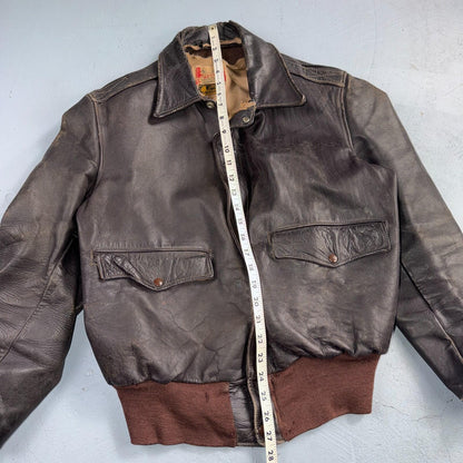 VTG 50s Sierra Sportswear Horsehide Leather Jacket Distressed Buco A2 Bomber