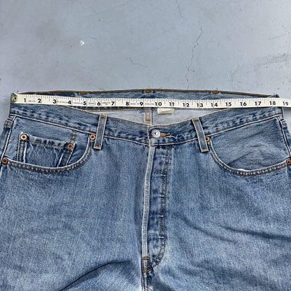 Levis 501 Vintage Y2K 90s XX Straight Leg Jeans Blue Light Wash 38x34 Act 37x34