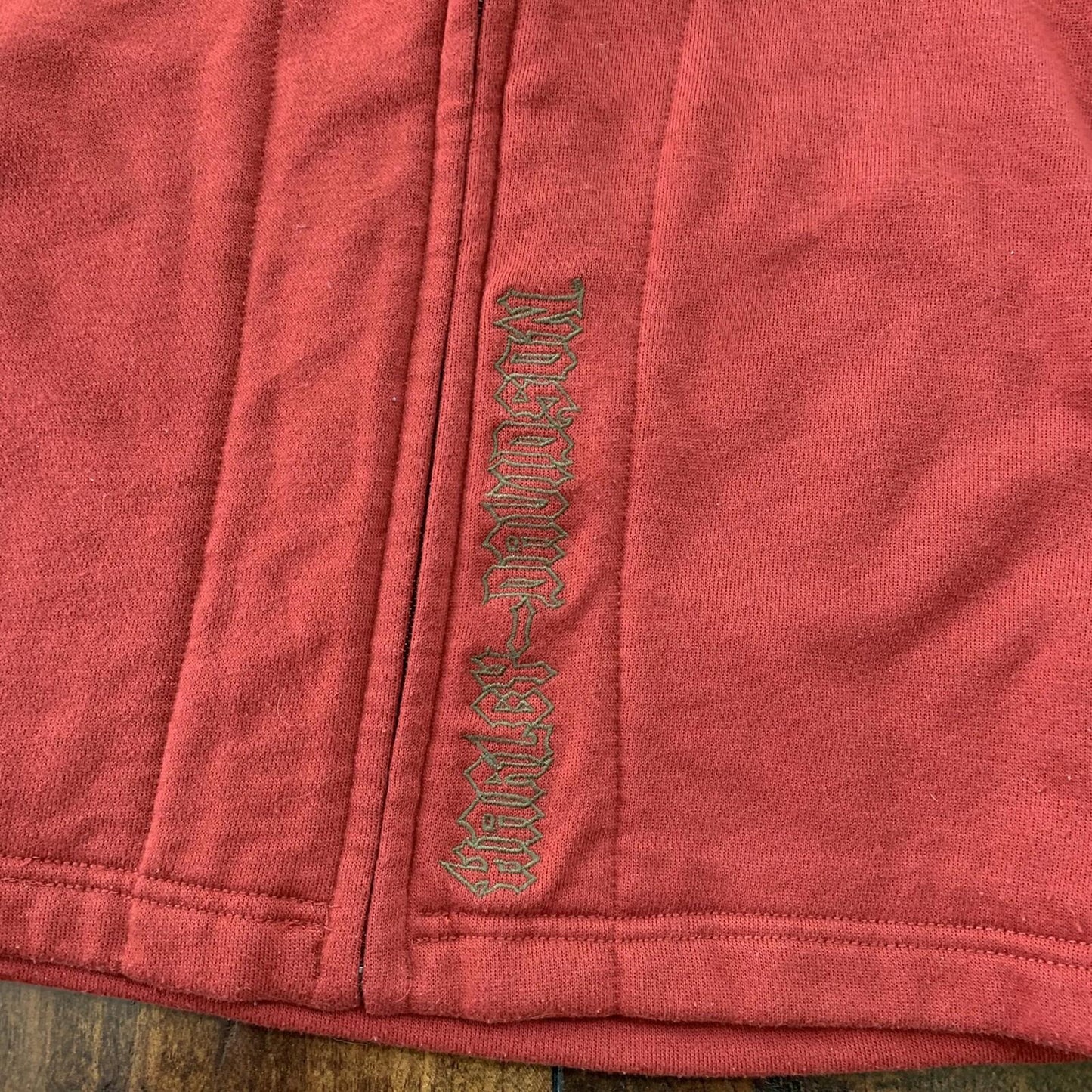 Harley Davidson Womens L Red Full Zip Fleece Vest Zipper Shirt Vintage Y2K