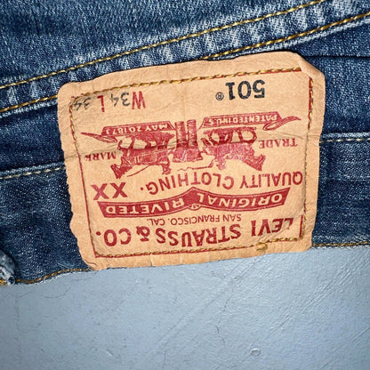 Levis 501 Vintage Y2K XX Straight Leg Jeans Blue Med Wash 34x34 Act 32x29