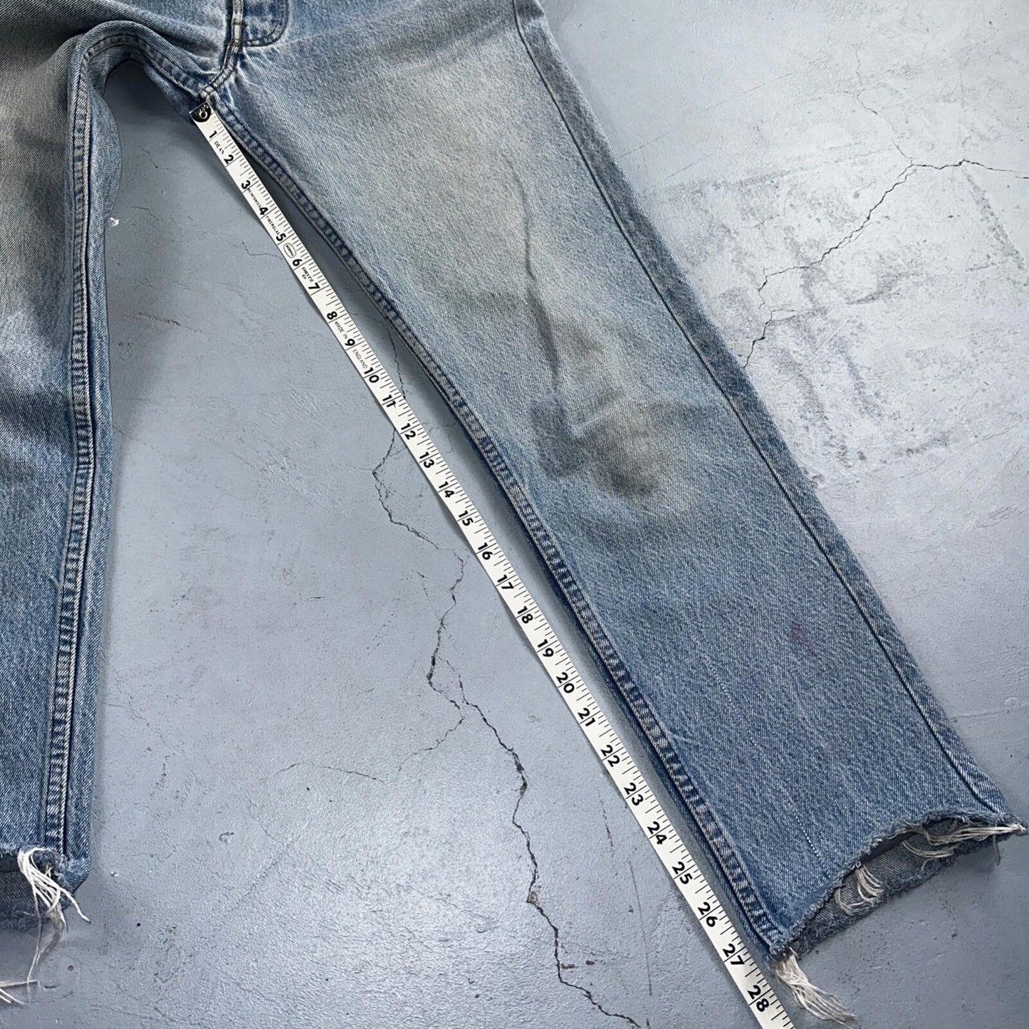 Levis 501 Vintage 80s USA XX Straight Leg Jeans Blue Light ALTERED Act 30x27