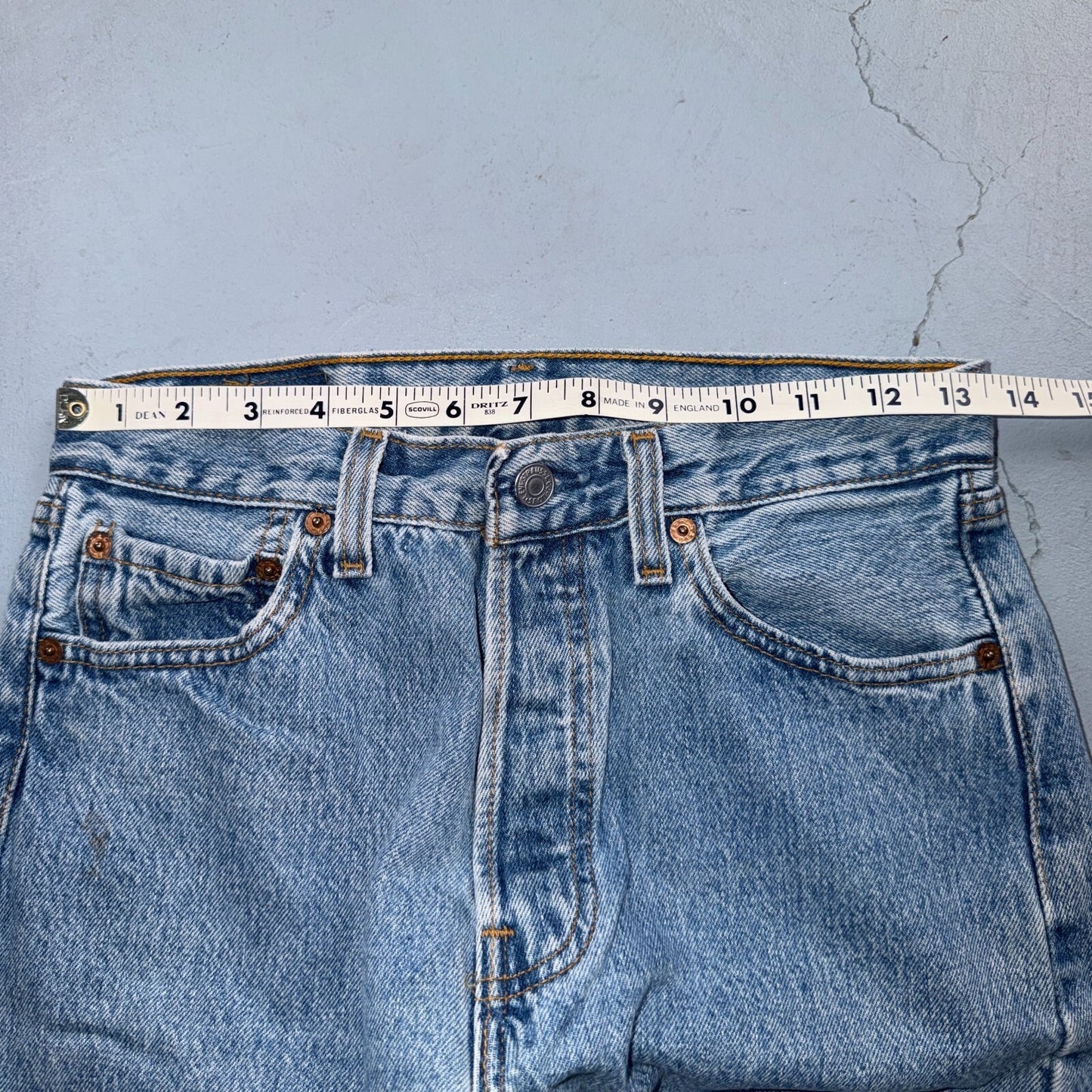 Levis 501 Vintage 90s USA XX Straight Leg Jeans Blue Light Wash 29x36 Act 27x28