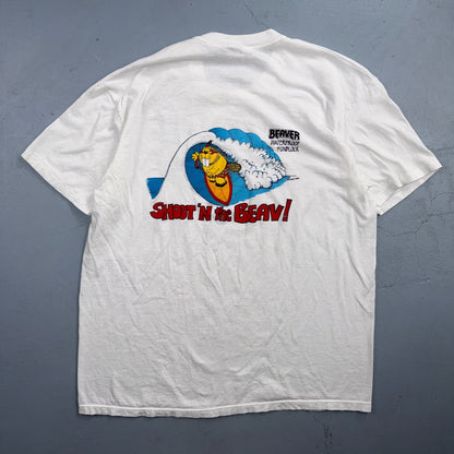 VTG 80s Oregon OSU T Shirt Beaver Waterproof Sunblock Surf Graphic Skate Aloha