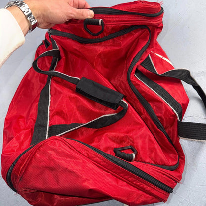 Vintage 1990s NIKE Team Tag Red Large Duffel Bag 90s Gym Classic Travel