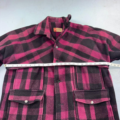 VTG 1950s Black Bear Purple Faded Double Mackinaw Wool Cruiser Jacket Filson 50s
